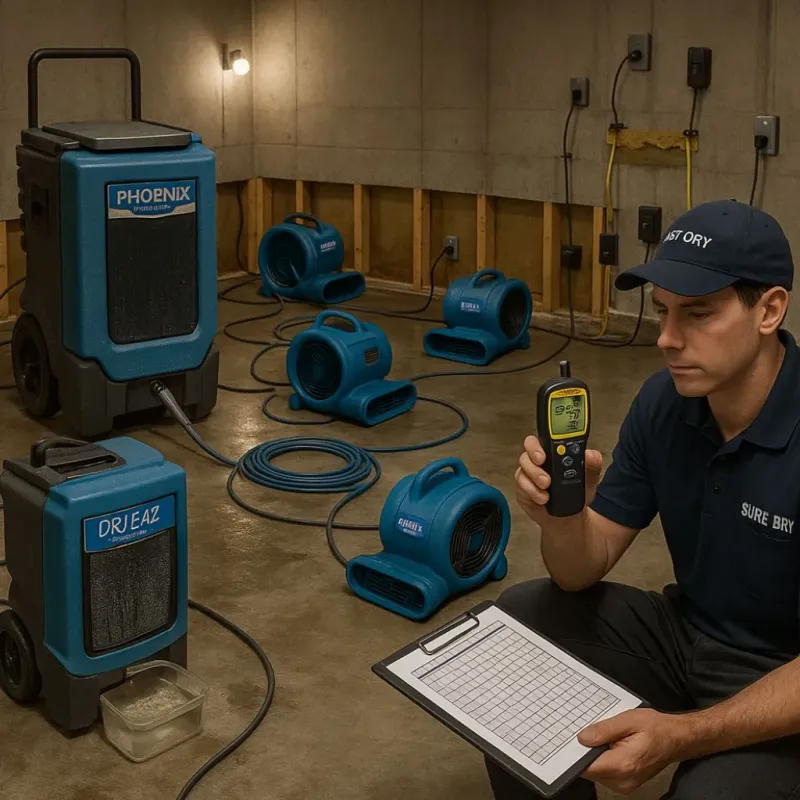 Structural Drying and Dehumidification process in Wellington, OH